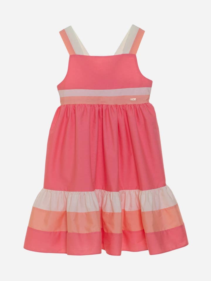 Børnepige koralstribet kjole for engroshandel hos Patachou