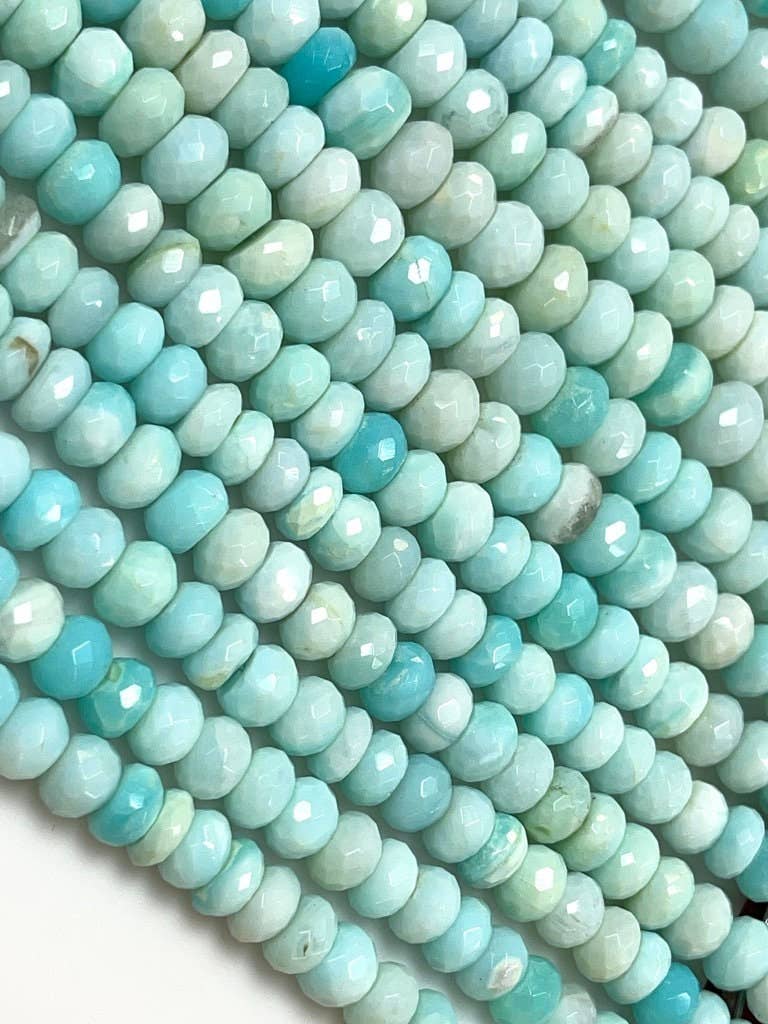 TRIVENI USA INC - Wholesale Beads - 4-5mm AAA Faceted Blue Shaded Peruvian Opal  Gemstone3
