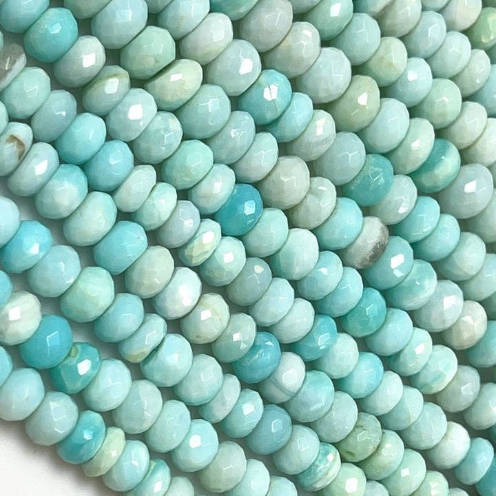 TRIVENI USA INC - Wholesale Beads - 4-5mm AAA Faceted Blue Shaded Peruvian Opal Gemstone3