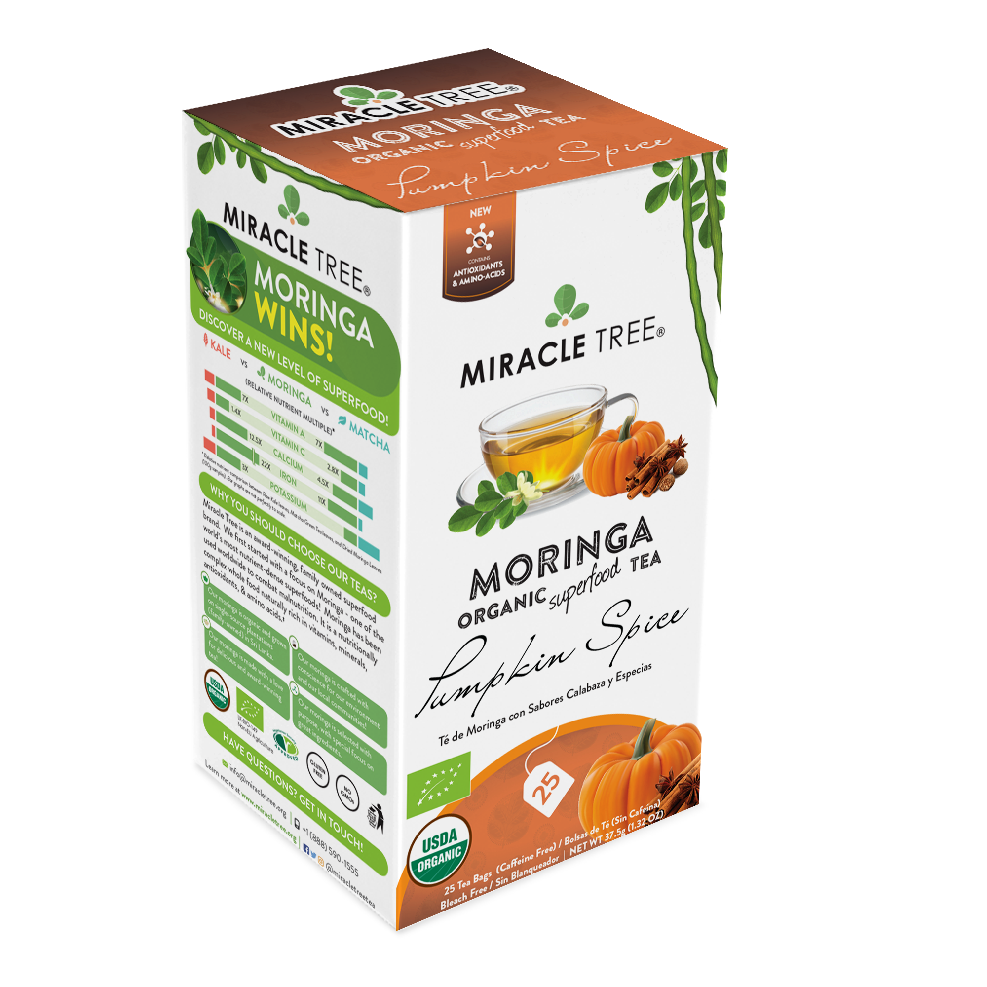 Miracle Tree - Wholesale Tea Bags - Organic Moringa Tea: Pumpkin Spice2