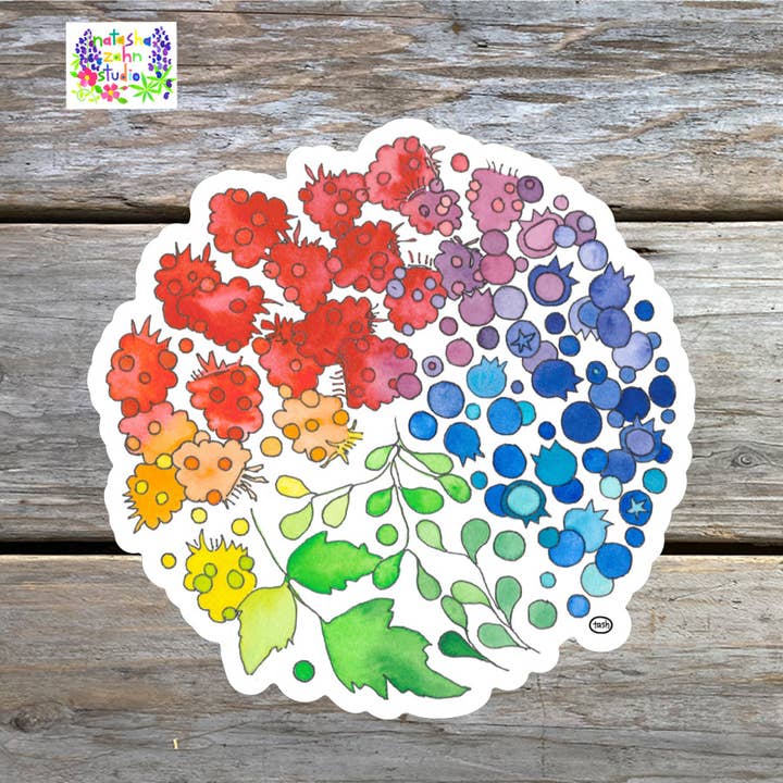 Berry Color Wheel Sticker for wholesale by Natasha Zahn Studio