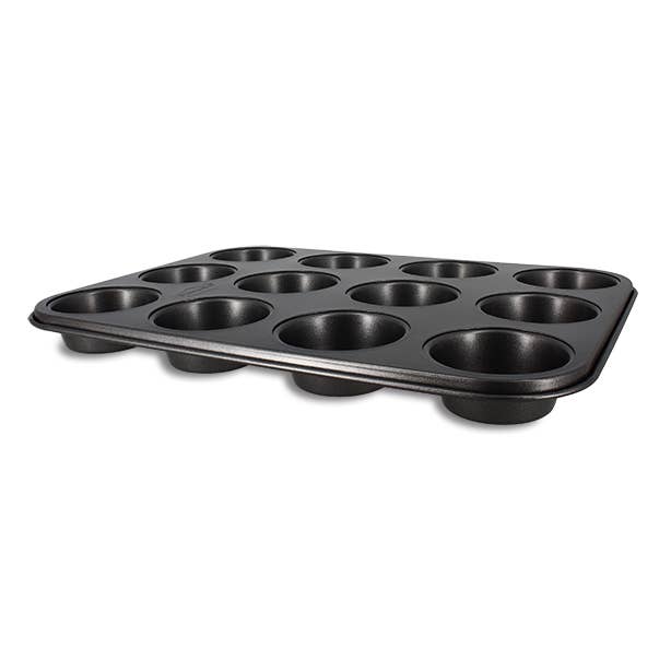 AMANDINE 12 muffin tray in carbon steel non-stick for wholesale by Menastyl
