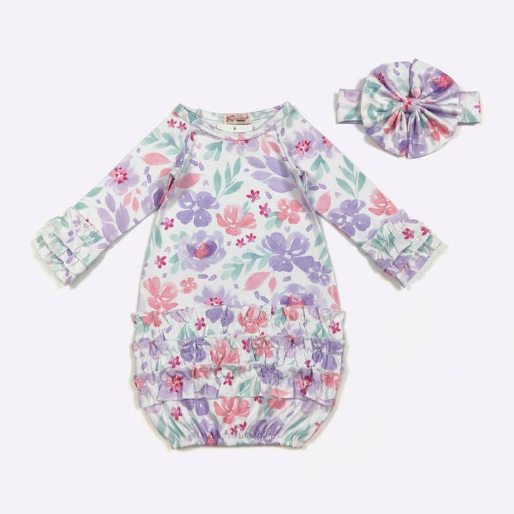 Robe de bébé Vivid Violet pour la vente par Clover Cottage