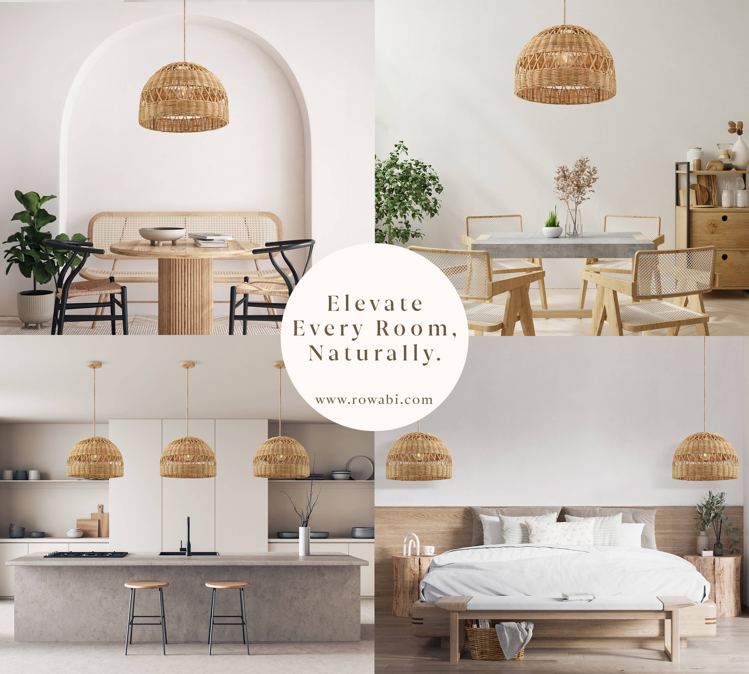 Rowabi - Wholesale Chandelier/Hanging Light - Radiant Rattan Pendant Light2