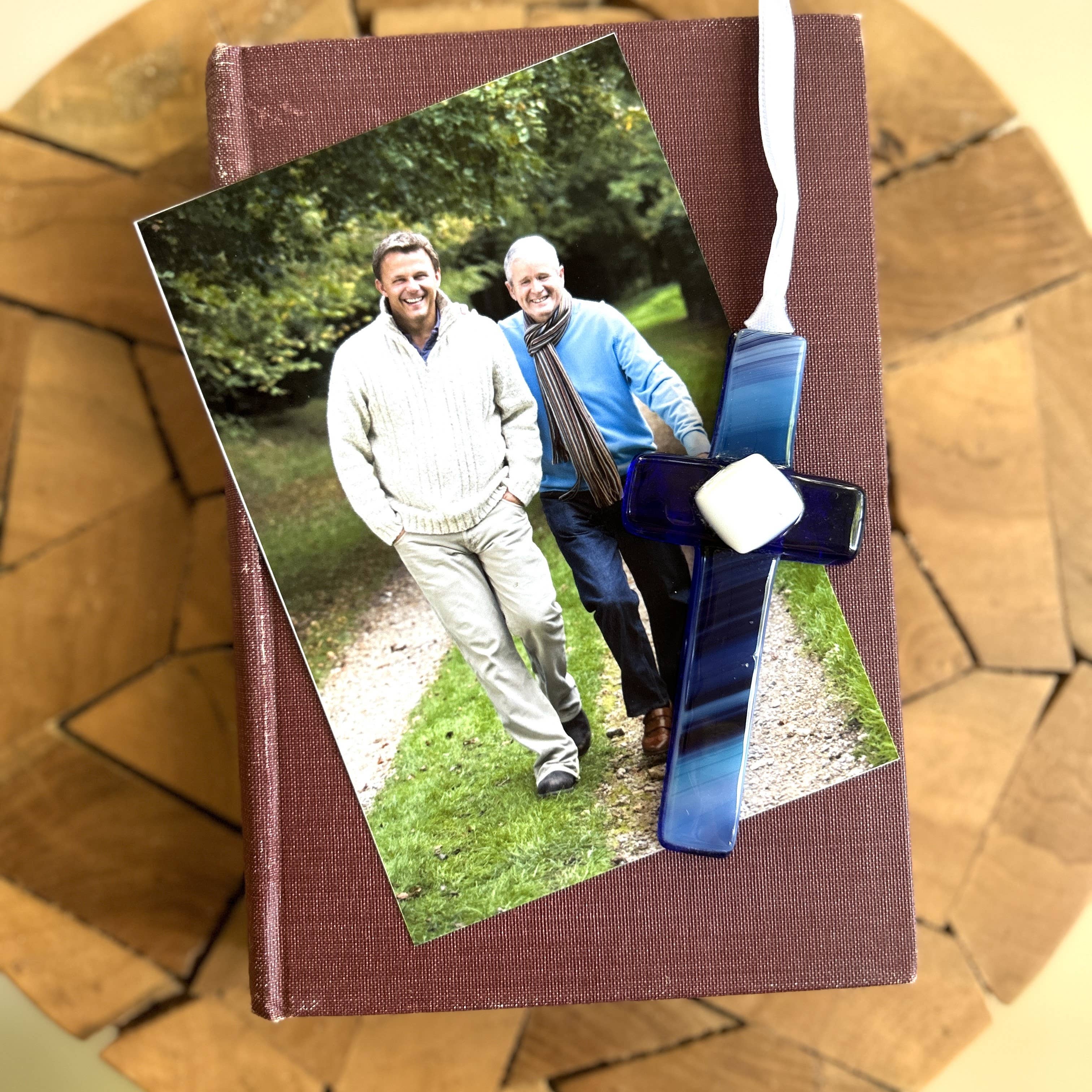 The Grandparent Gift Co. Inc. - Wholesale Ornament - Stepdad Gift  USA Handmade Glass Cross Christian 44734