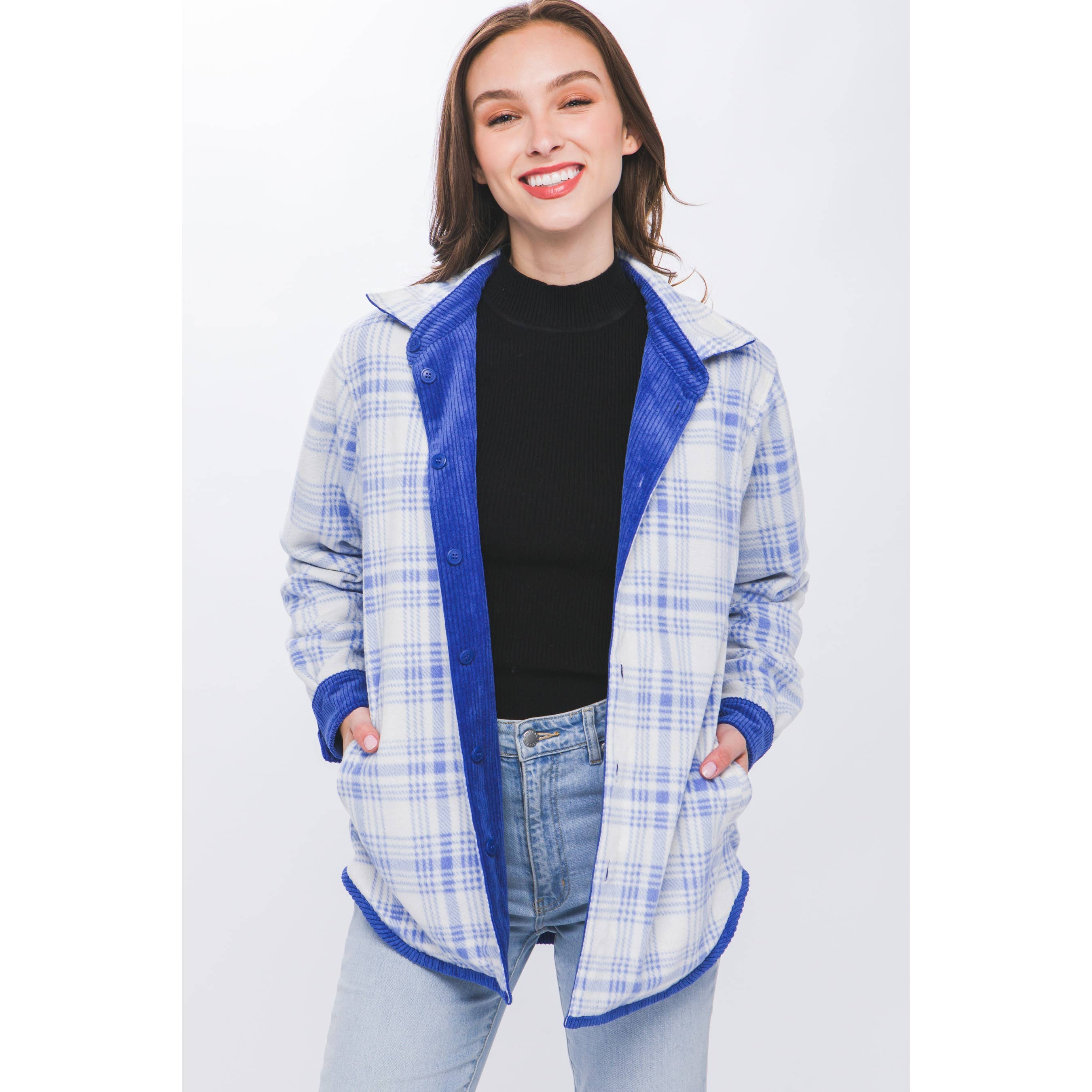 Apolline - Wholesale Shirt Jacket/Shacket - Women's - Corduroy Reversible Button Down Jacket2
