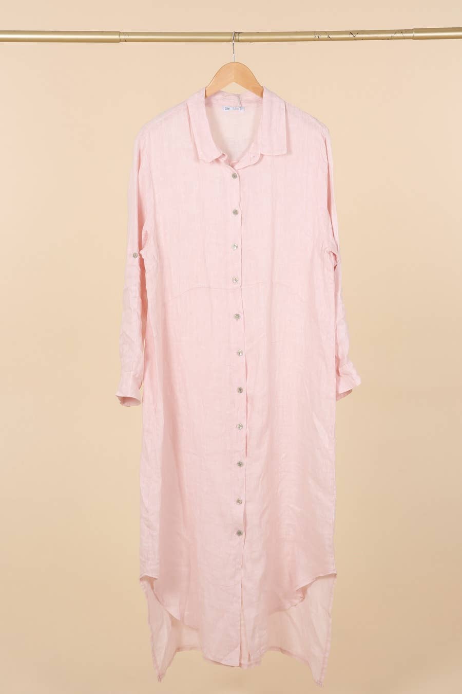la maison des fibres naturelles - Wholesale Button Down Shirt - Women's - Long shirt dress 68036 100% LINEN40
