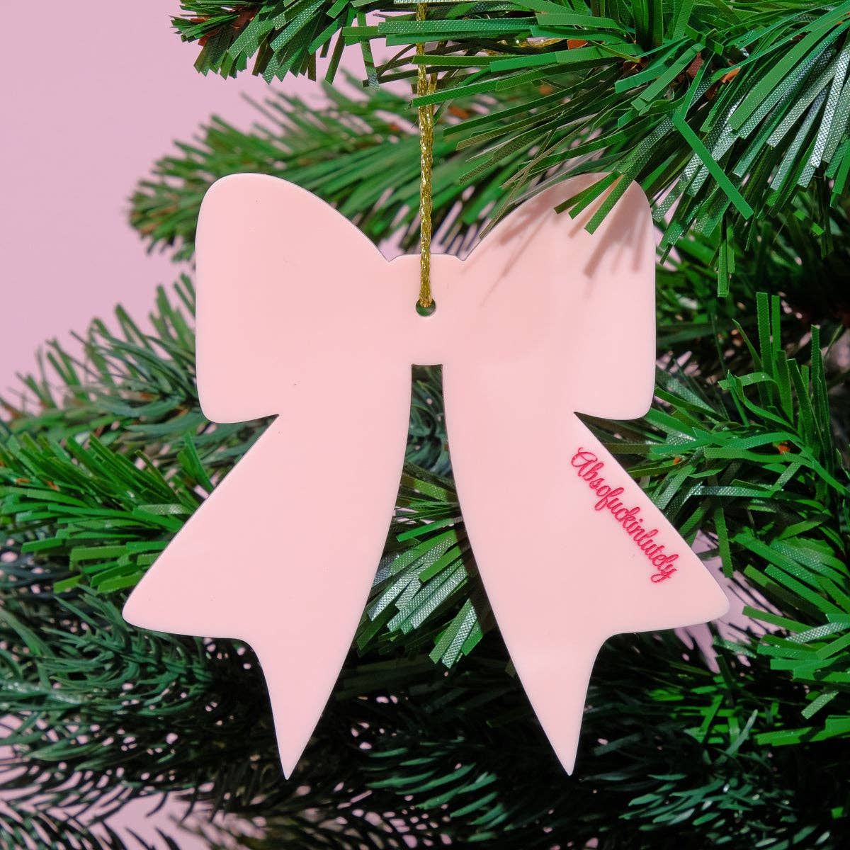 Flamingo Candles – wholesale Ornament – Absofuckinlutely Pink Christmas Bow Bauble Tree Decoration0