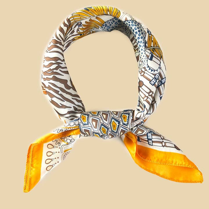 Anarchy Street - Wholesale Scarf - Women's - Geometric Leaf Pattern Square Bandana Scarf2