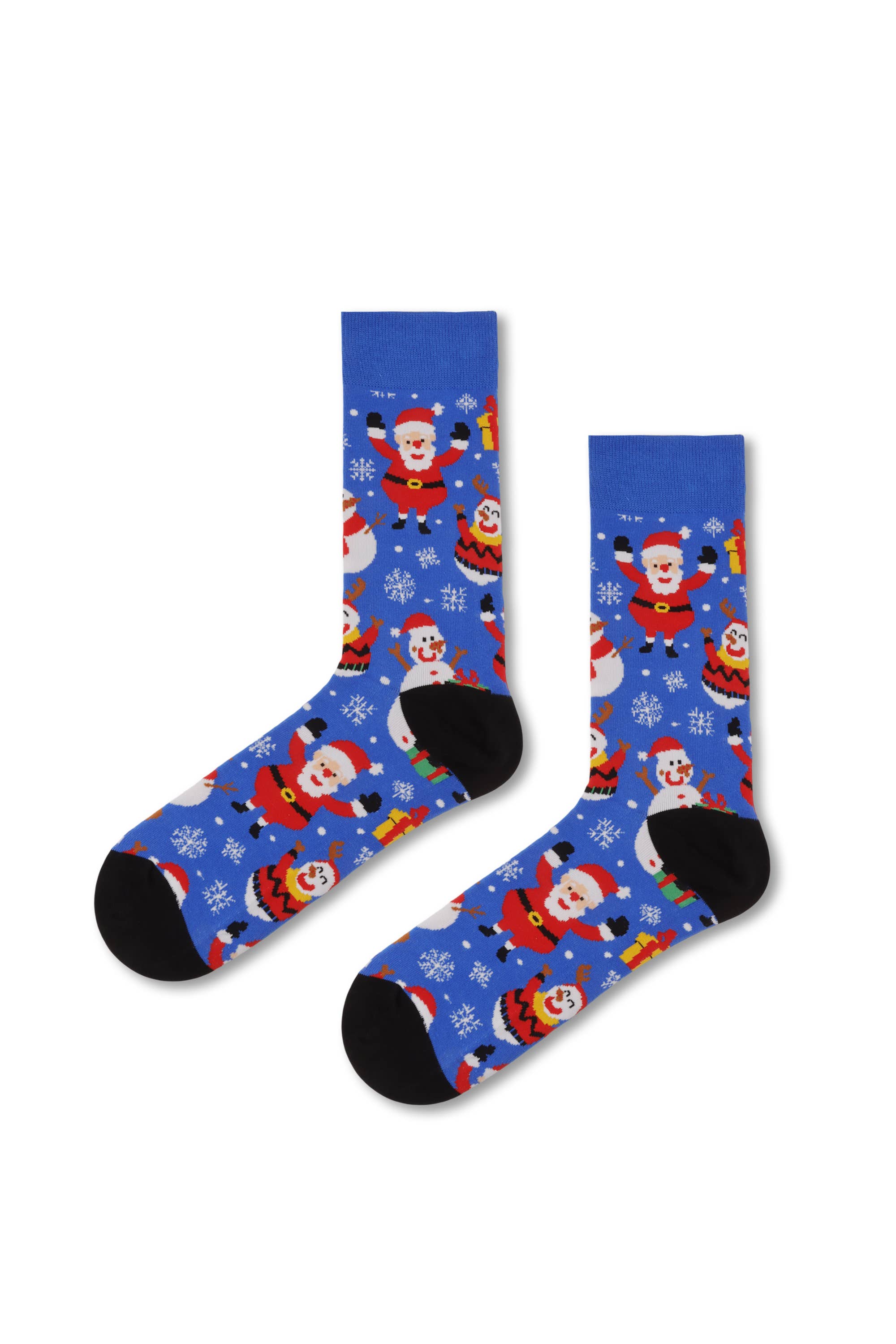 Ninety five thousand nine hundred thirty eight Festive Santa and Snowflake Socks 🎅❄️🎁 for wholesale on Faire2