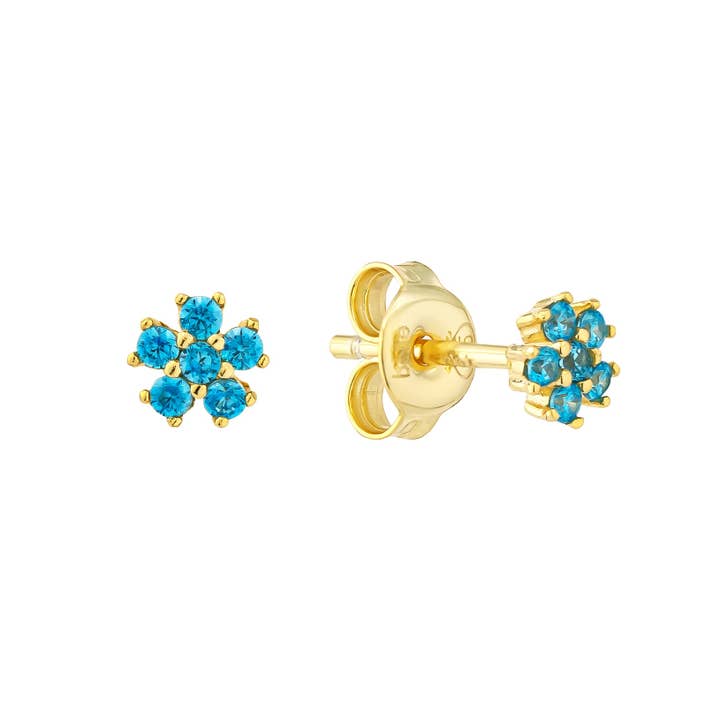 Blue Flower Studs for wholesale by Belle By Elle