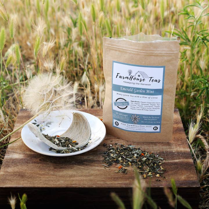 Farmhouse Teas - Wholesale Loose Tea - Emerald Garden Mint Green Loose Leaf Tea4