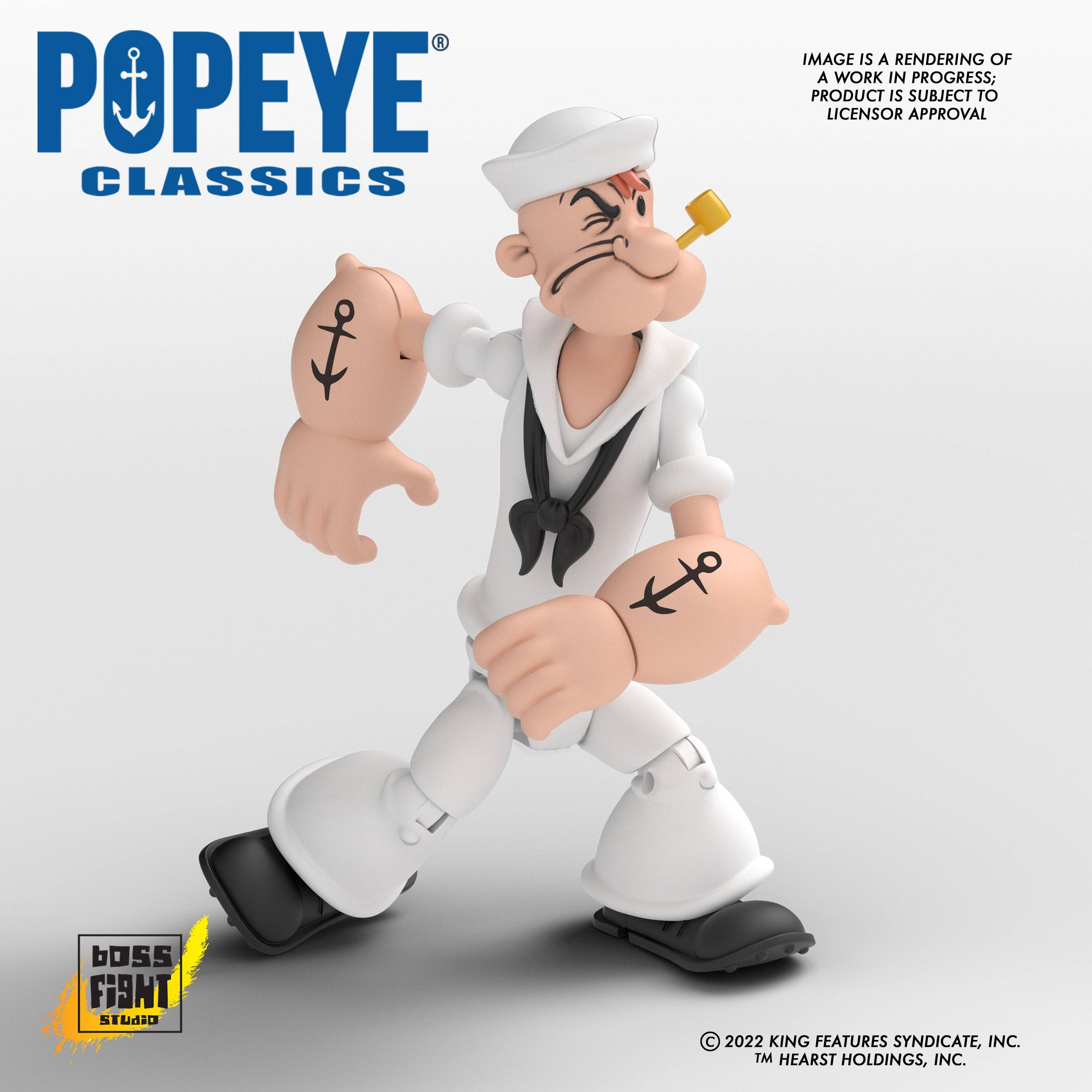 Boss Fight Studio Llc - Wholesale Figurine Toy - Kids - Popeye Classics Action Figure: Popeye White Sailor Suit3