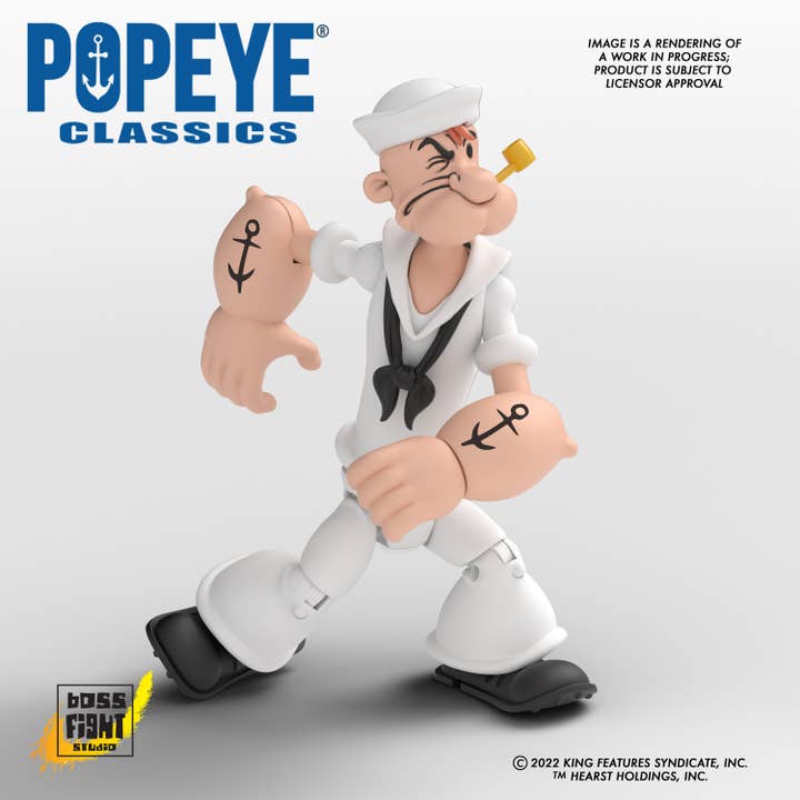 Boss Fight Studio Llc - Wholesale Figurine Toy - Kids - Popeye Classics Action Figure: Popeye White Sailor Suit3