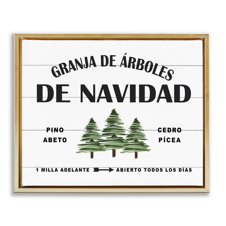 Stupell Industries - Wholesale Wall Decor - Kids & Baby - Arboles De Navidad Framed Floater Canvas Wall Art, Holiday20