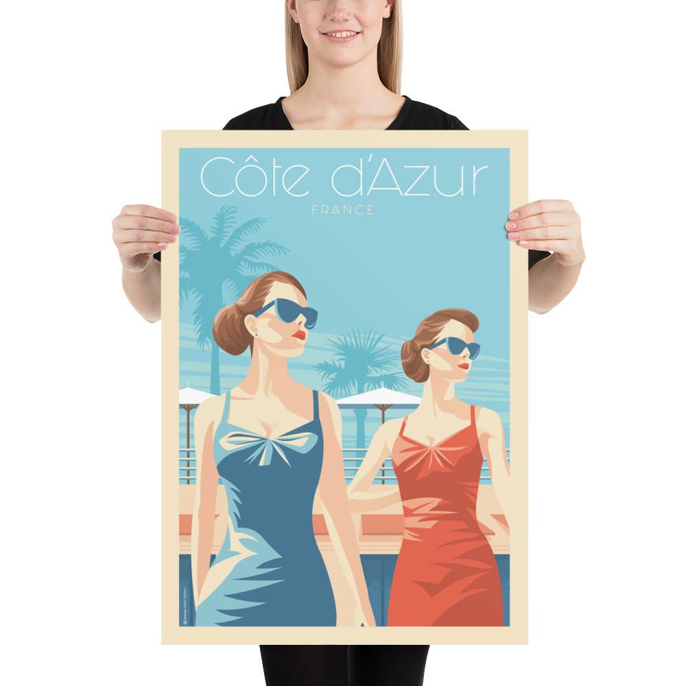 Olahoop Travel Posters - Wholesale Poster - French Riviera Travel Poster - Ladies2