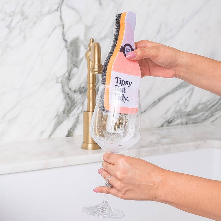 Wine Wash Co. - Wholesale Cleaning Sponge - Scrubbly™ Sponge - Tipsy3