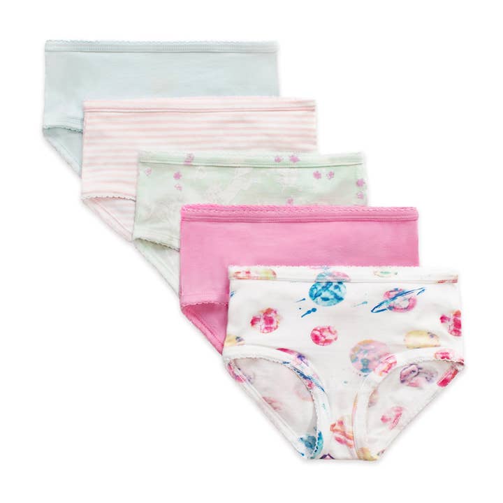 Girls Set of 5 Little Planets & Magical Unicorn Underwear for wholesale by Burt's Bees Baby