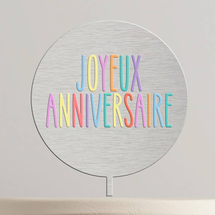Adorei - Vendita all'ingrosso Topper per torte/cupcake - Cake topper "Buon Compleanno" in MDF + Acrilico Pastello3