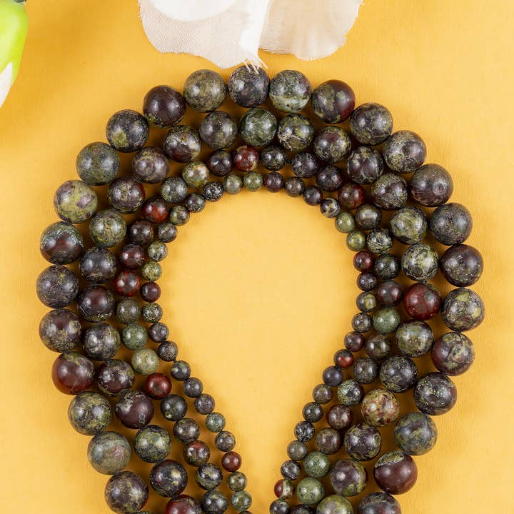 Förpackning med 4 trådar | Afrikansk blodsten | Smyckestillverkning pärlor för wholesale av Soothing Crystals Beads