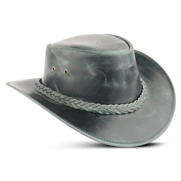 Hadzam - Wholesale Cowboy Hat - Unisex - Men's and Women's Brown Western Leather Outback Cowboy Hat