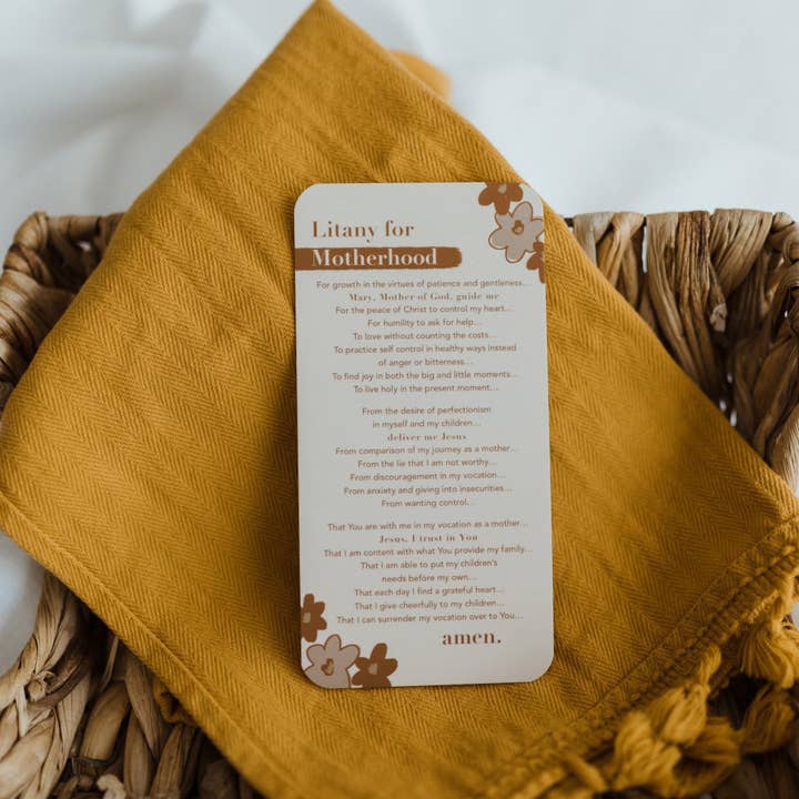 Abundance of Grace - Wholesale Religious Card - Litany for Motherhood Prayer Card