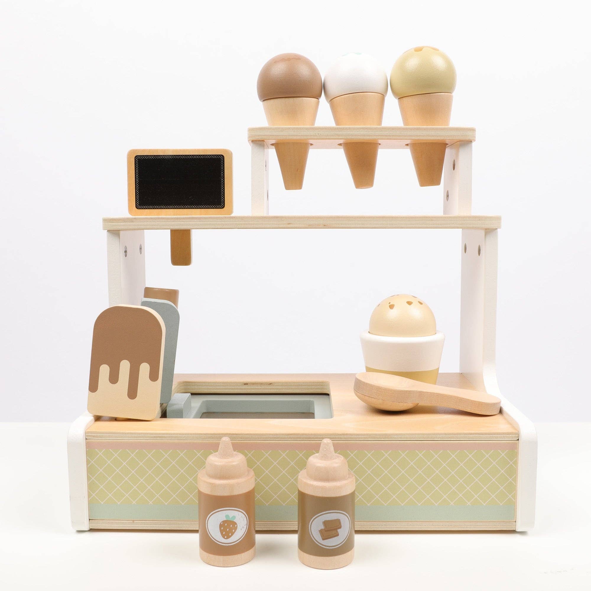 OmaOmaOma! Montessori Educational Wooden Toys for Kids - Wholesale Wood Toy - Kids - Wooden Ice Cream Shop Set - Pretend Play Counter Ages 3+1