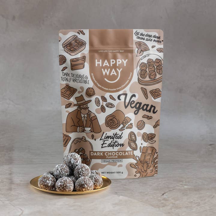 Happy Way - Wholesale Protein/superfood powder - Dark Chocolate Vegan Protein Powder 500g4