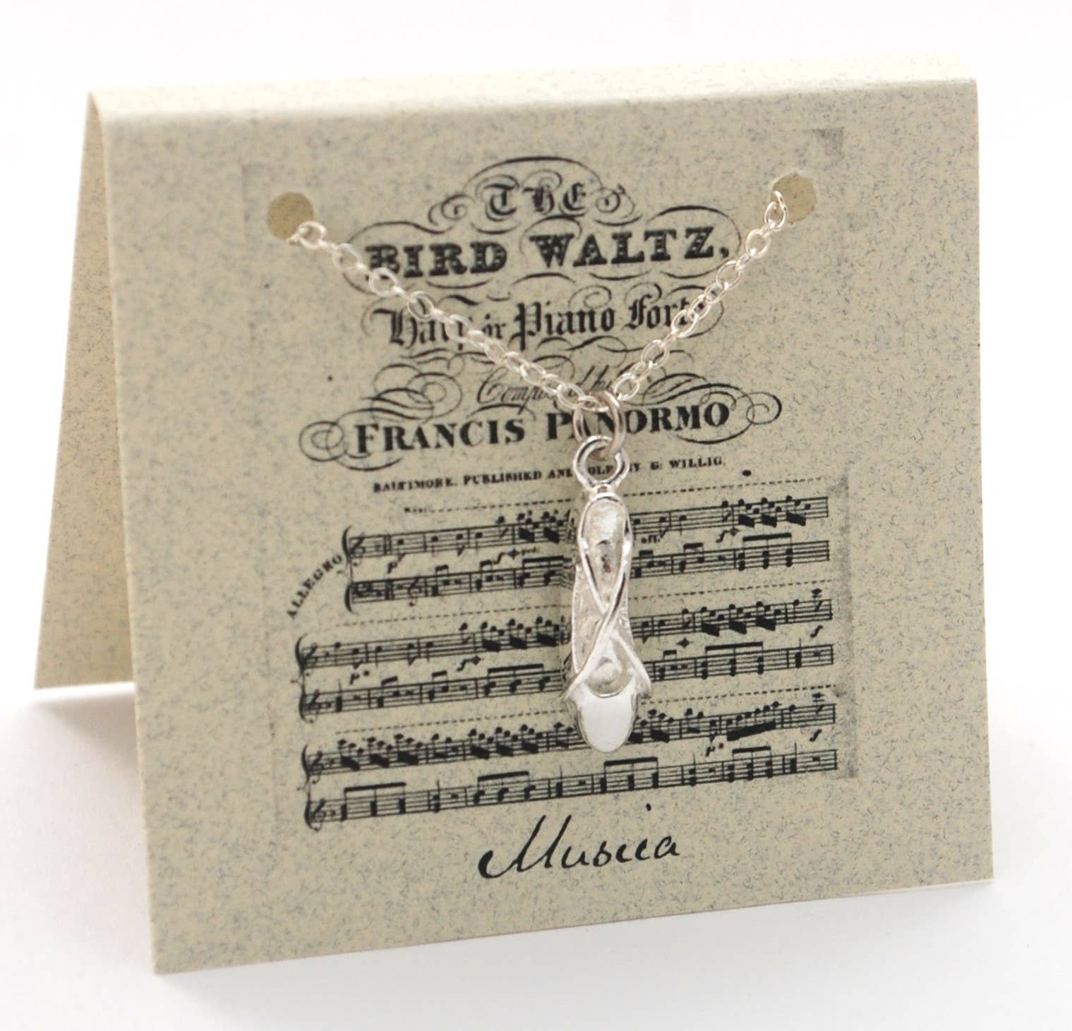 Semaki & Bird - Wholesale Pendant/Charm Necklace - Ballet Slipper Necklace - silver0