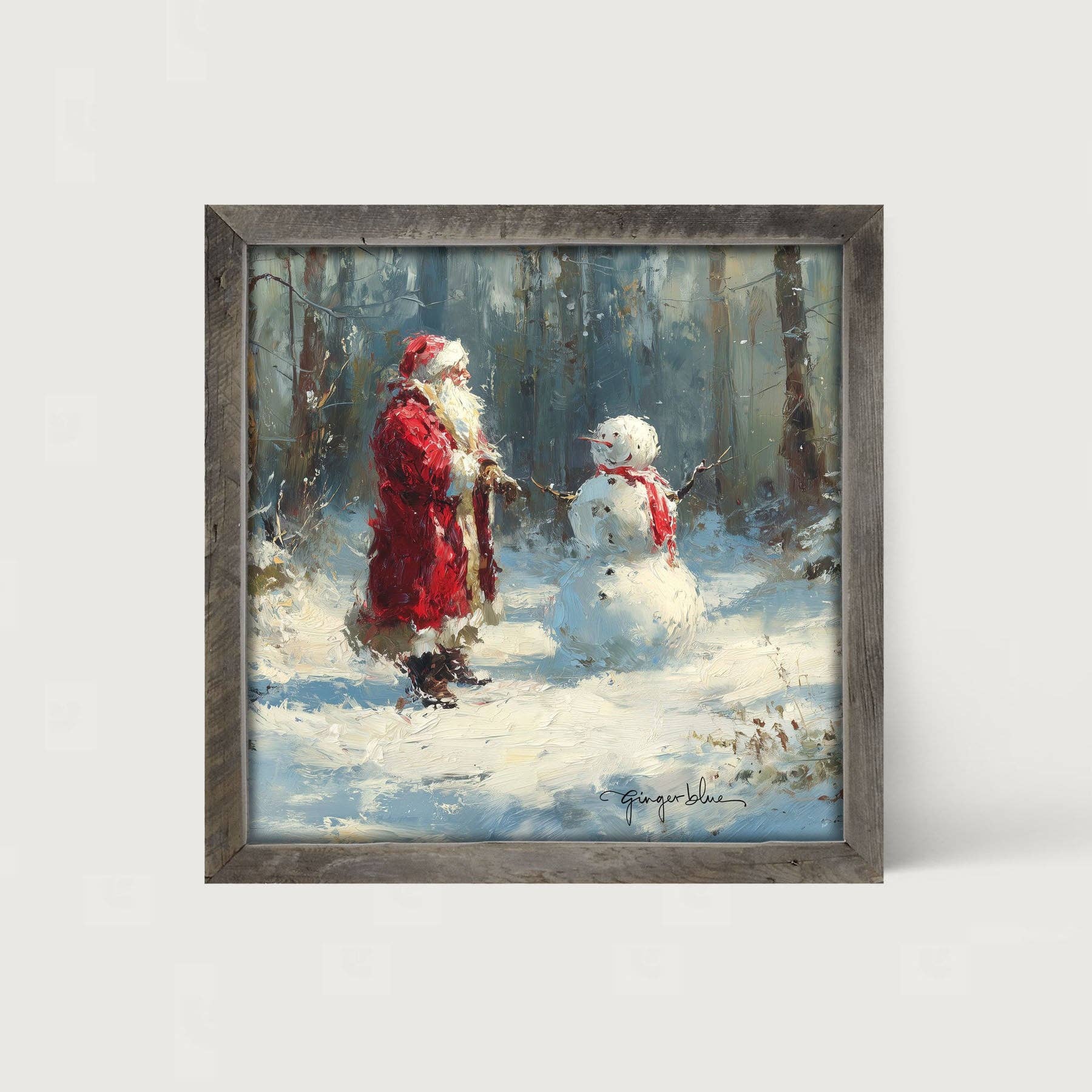 ginger blue - Wholesale Christmas Wall Art - Santa and the Snowman9