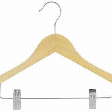 Juniors Wooden Suit Hanger w/Clips 14" for wholesale by Only Hangers