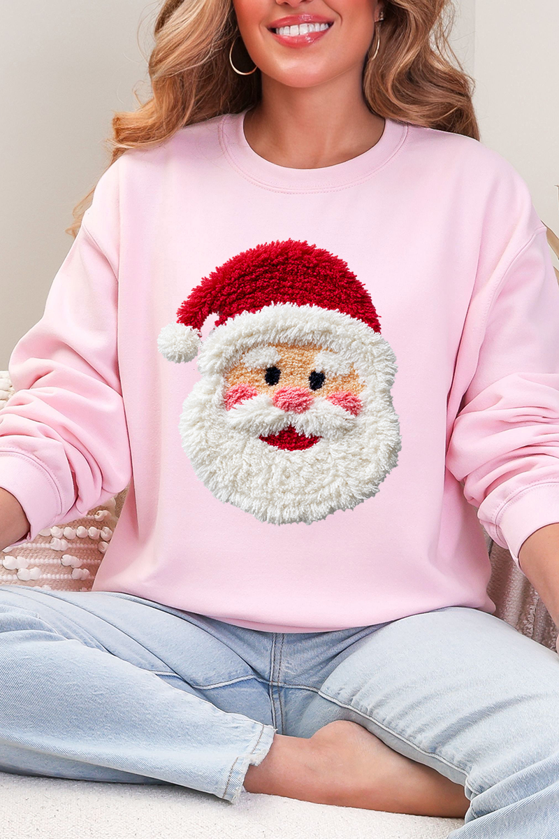 Wholesale Accessory Market - Wholesale Graphic Sweatshirt - Women's - Faux Yarn Stitched With Cheer Santa Heavy Blend Crew Sweatshirt3