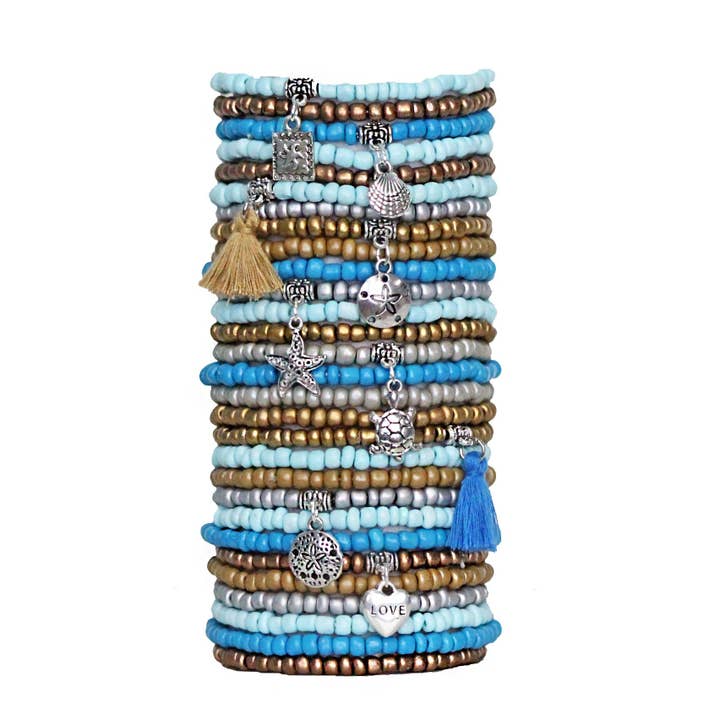 Sandy - Set di 30 braccialetti con perline per la vendita all'ingrosso da parte di Bohemian Bracelets