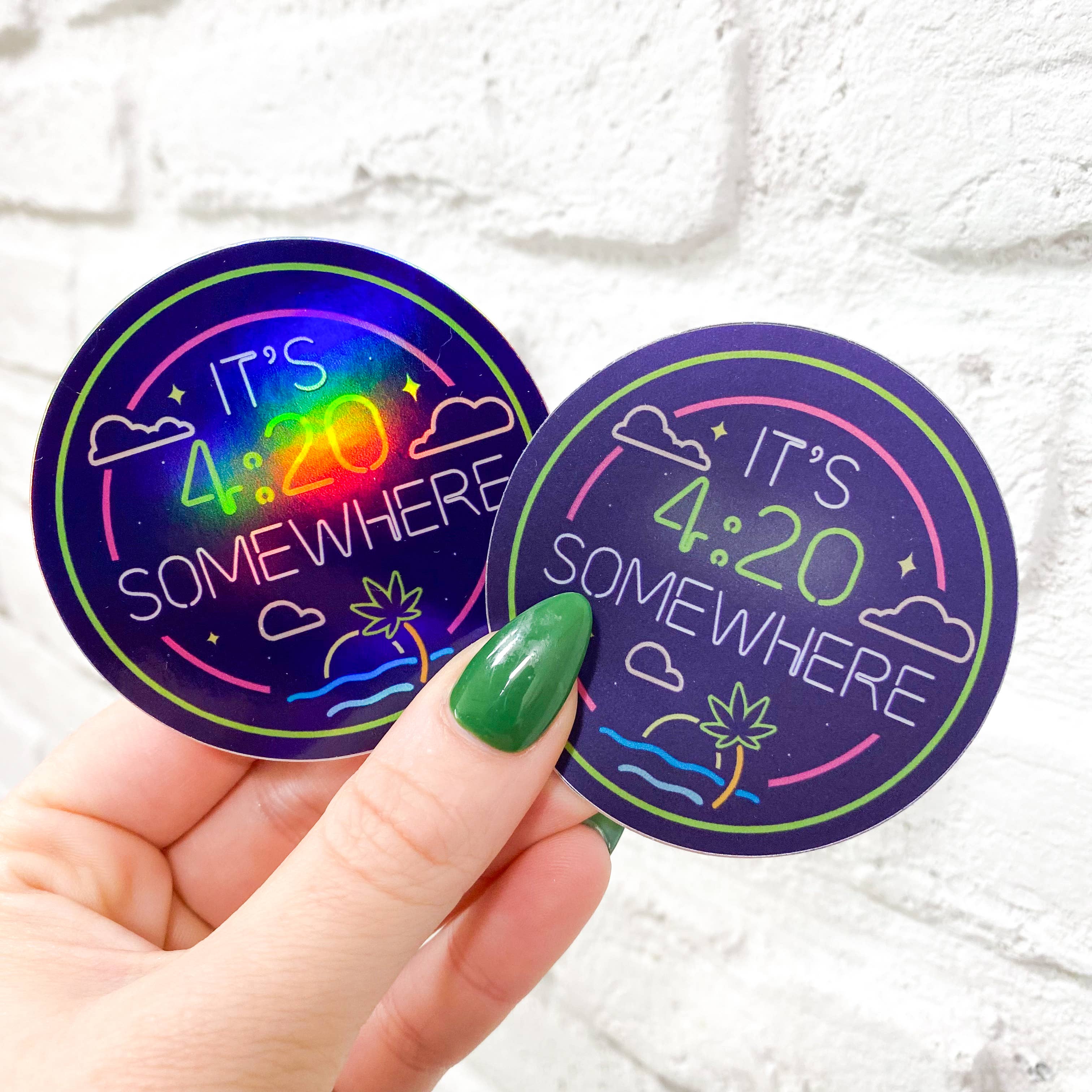 Chelzart - Wholesale Sticker - It's 4:20 Somewhere Sticker | Gifts For Stoners |10