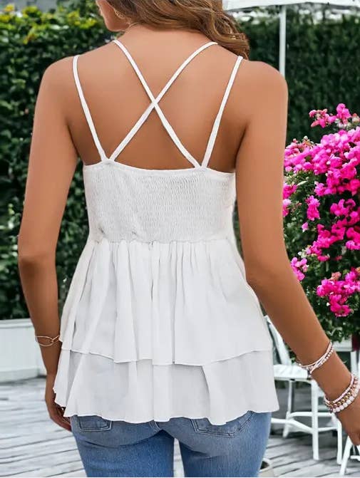 Anna Kaci Wholesale – Großhandel Bluse – Damen – Top mit Cami-Rüschen und Schößchen2