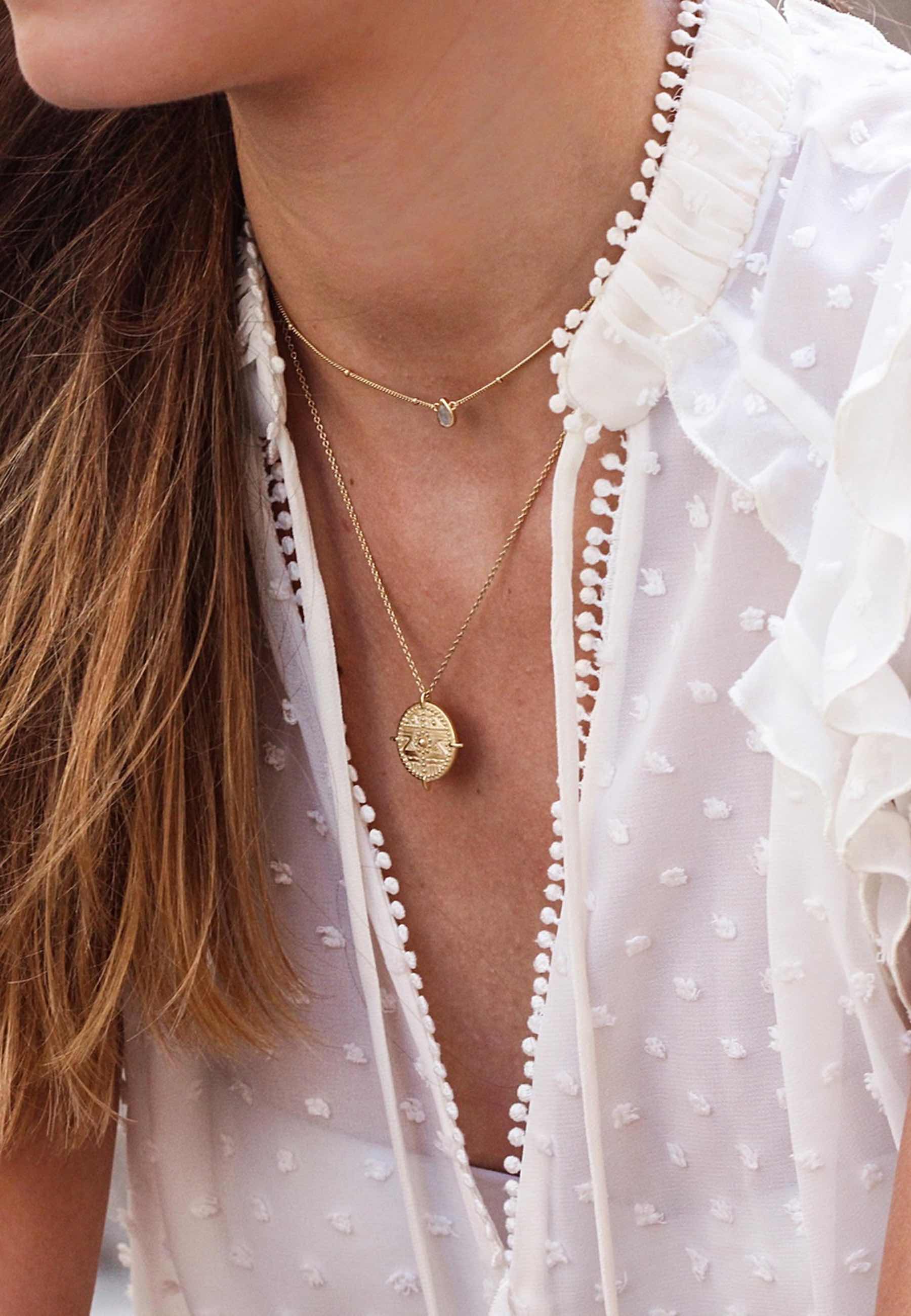 Aran Jewels - Vente Colliers à pendentif - Collier LABRADORITE goutte en or1