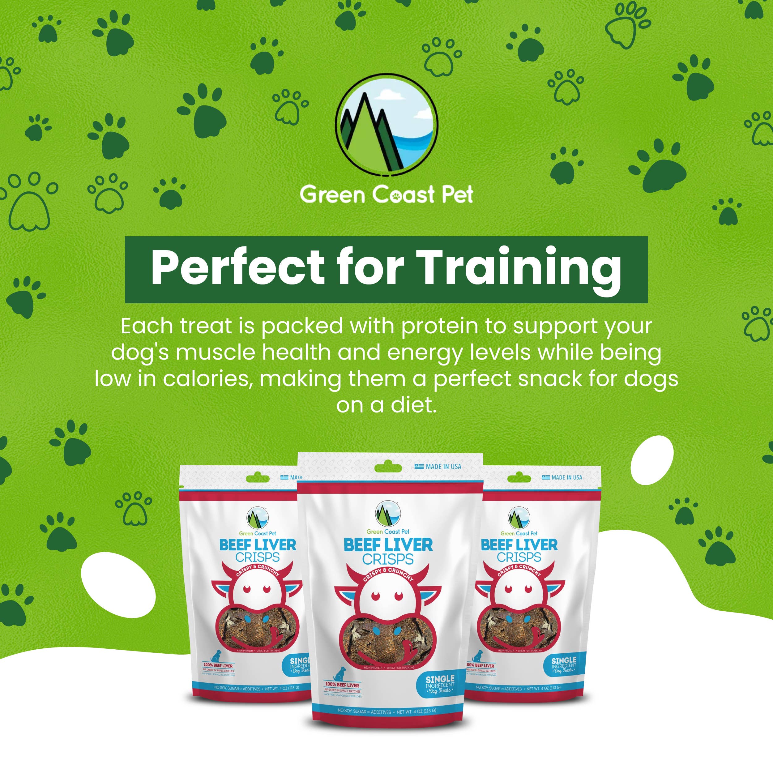 Green Coast Pet - Vente Friandises – chien - Crisps de foie de bœuf - Chiens, haute teneur en protéines, faible en calories, tout naturel7