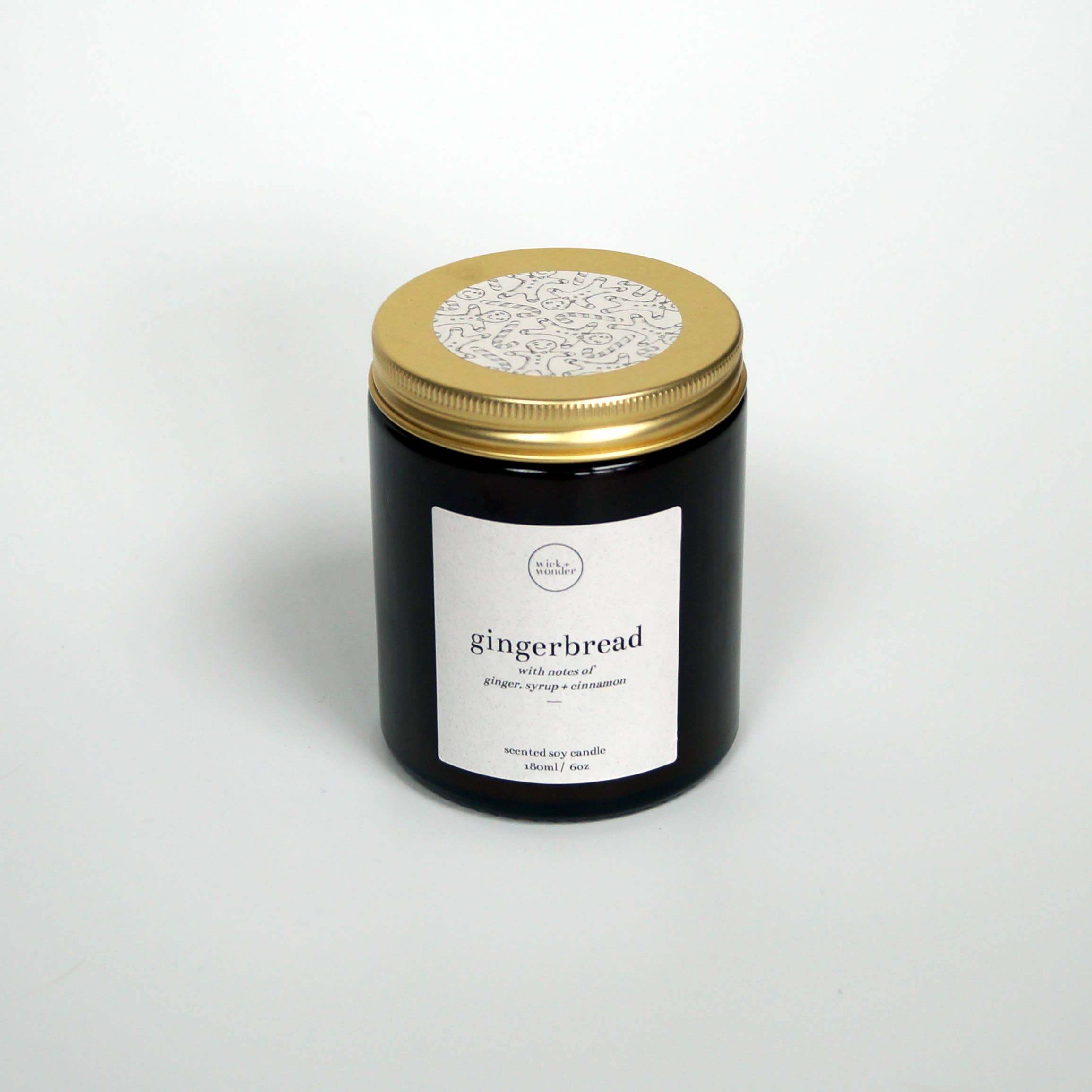 wick + wonder - Wholesale Jar/Filled Candle - Gingerbread Candle – Soy Wax Christmas Candle – 180ml1