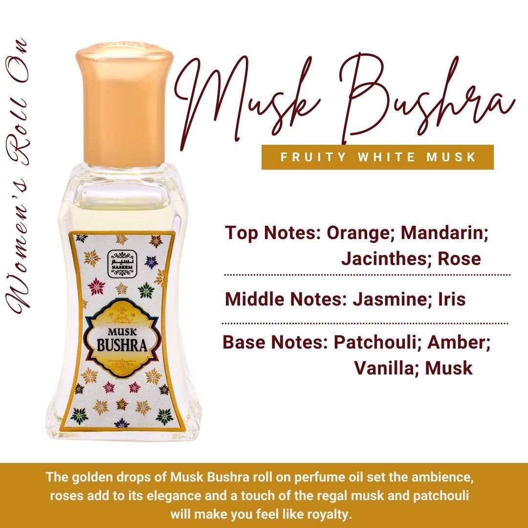 NASEEM – wholesale Roll-on fragrance – MUSK BUSHRA Roll On Perfume Oil Fruity Musk Womens Fragrance1