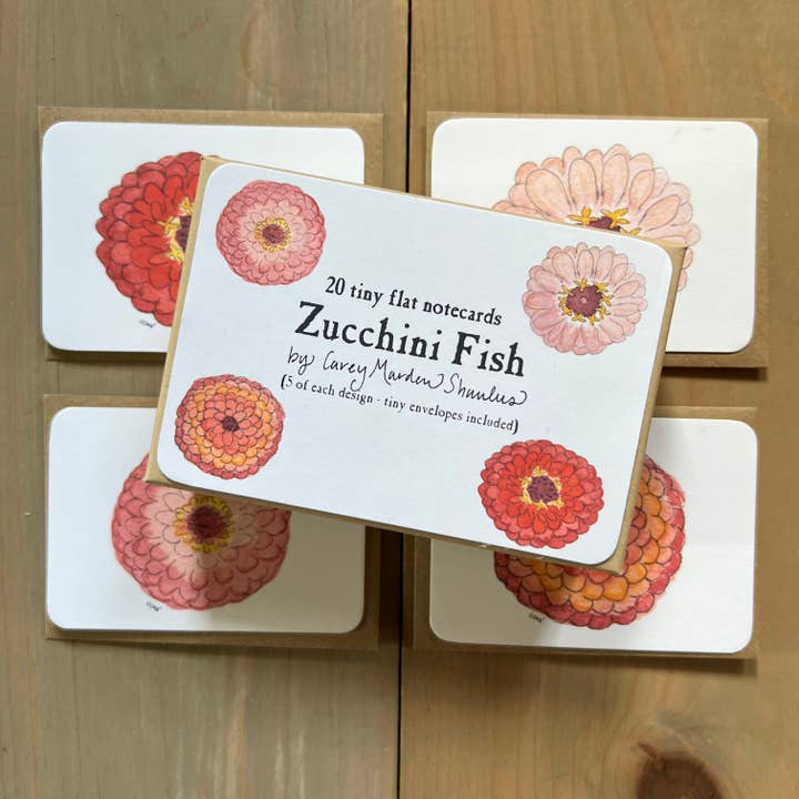 Zinnia Tiny Flat Notes for wholesale by Zucchini Fish