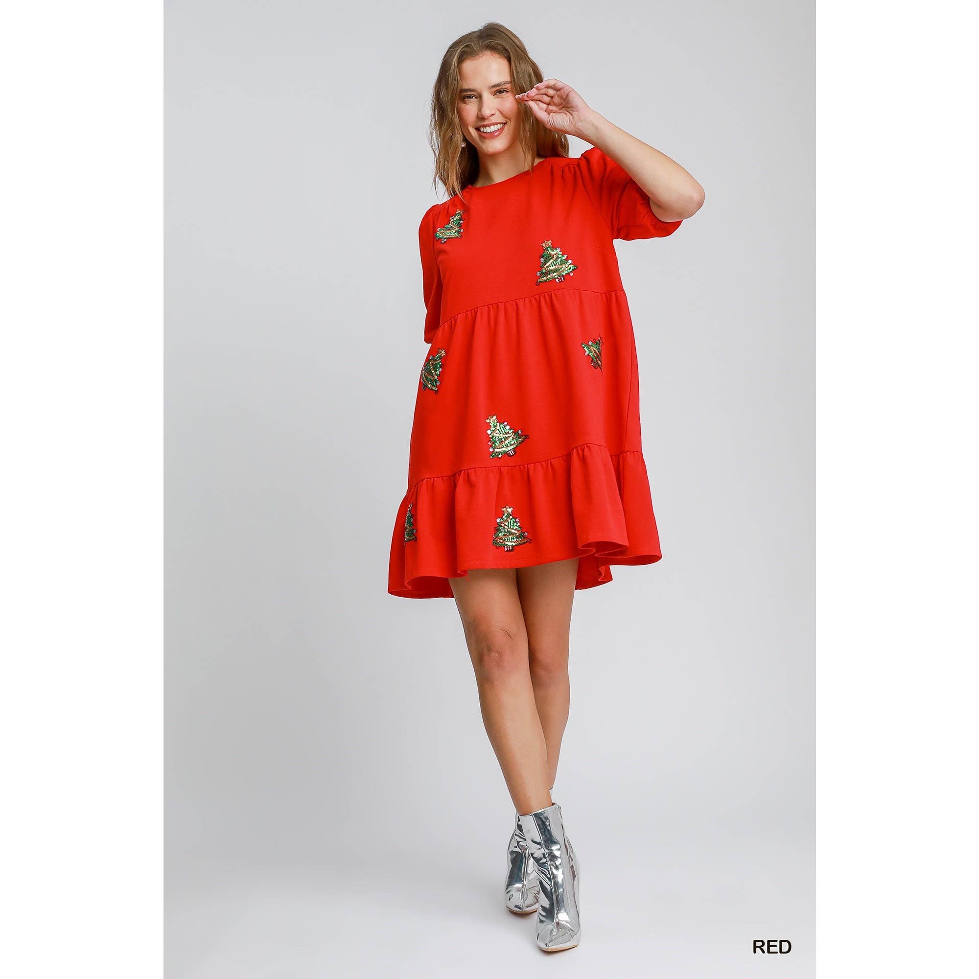STYLE USA - Wholesale Dress - Women's - Christmas Tree Sequined Mini Dress8