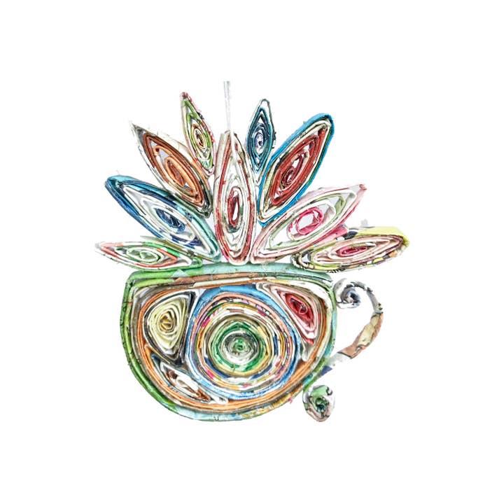 Upcycled Quilling Handcrafted Car Charm Ornament for wholesale by Loving Nature