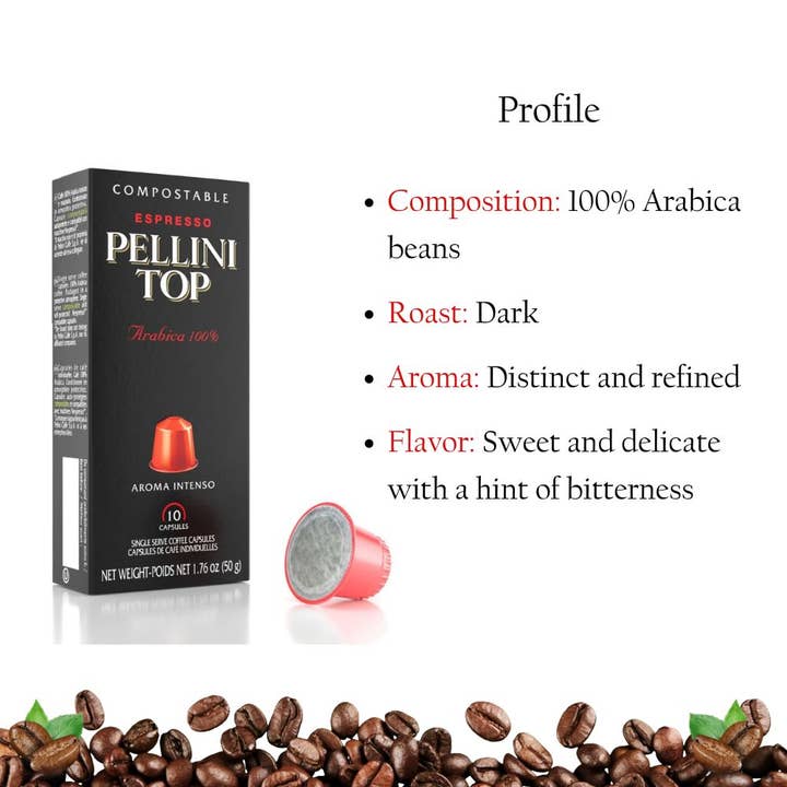 Enjoy Better Coffee & Tea - Wholesale Coffee Pods - Pellini Top Nespresso Capsules 10ct