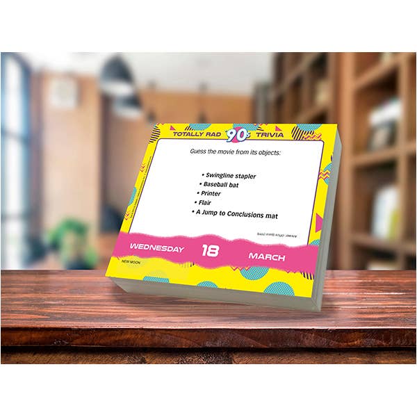 Sellers Publishing - Wholesale Calendar - Totally Rad 90s Trivia 2026 Boxed Daily Calendar3