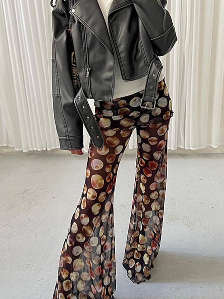 Pantalon décontracté évasé à pois pour la vente par Mccolin