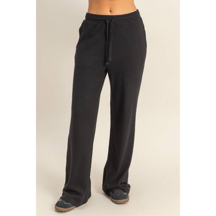 Double Zero - Wholesale Lounge Sweatpants/Joggers - Women's - Brushed Waffle Casual Wide Leg Sweatpants7