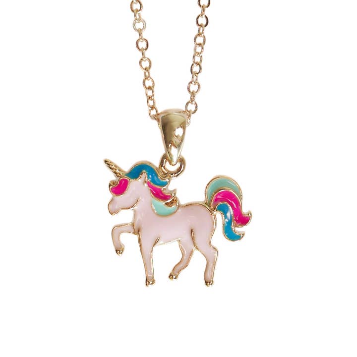 Goody Gumdrops - Wholesale Kids Necklace - Kids - Unicorn Necklace #4 - GGNL303 GOLD/PINK/MULTI