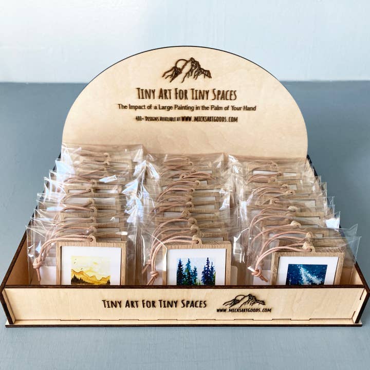 Mick's Art Goods - Wholesale Retailer Display - Accessories - Wooden Display for Tiny Art(Add-on)1