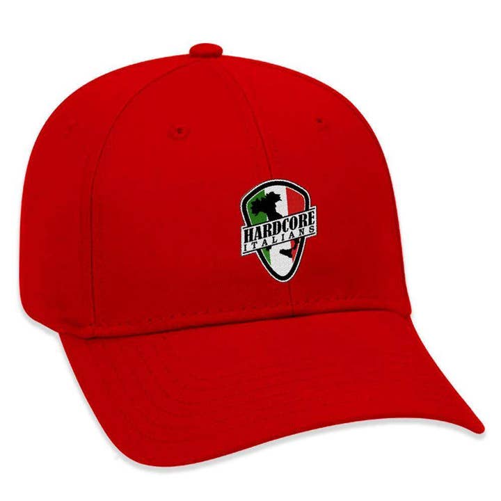 Hardcore Italians Baseball Hat (Red) for wholesale by Hardcore Italians