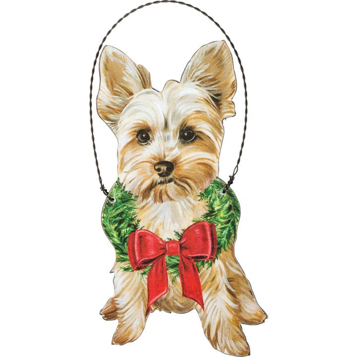 Primitives by Kathy - Wholesale Ornament - Christmas Yorkie Ornament